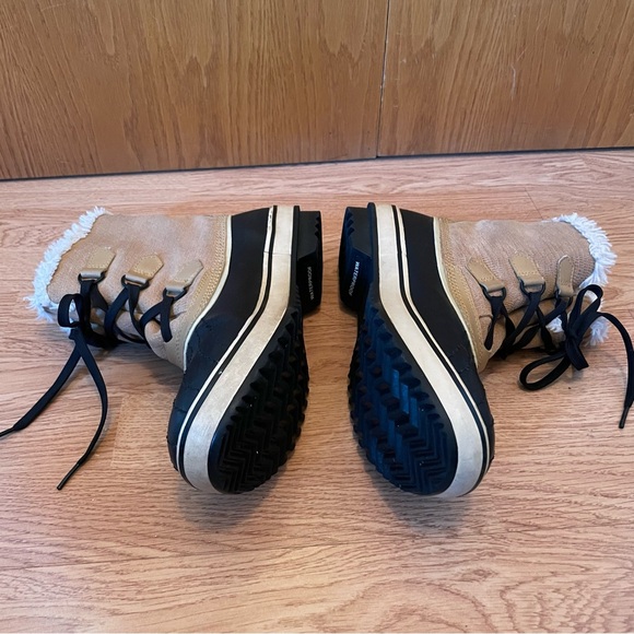 Sorel Tivoli Lace Up Waterproof Mid Calf Women’s Winter Boots Sz 10 Tan & Black - Picture 13 of 15